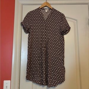 H&M Women’s Size 8 Navy & Maroon Patterned Dress